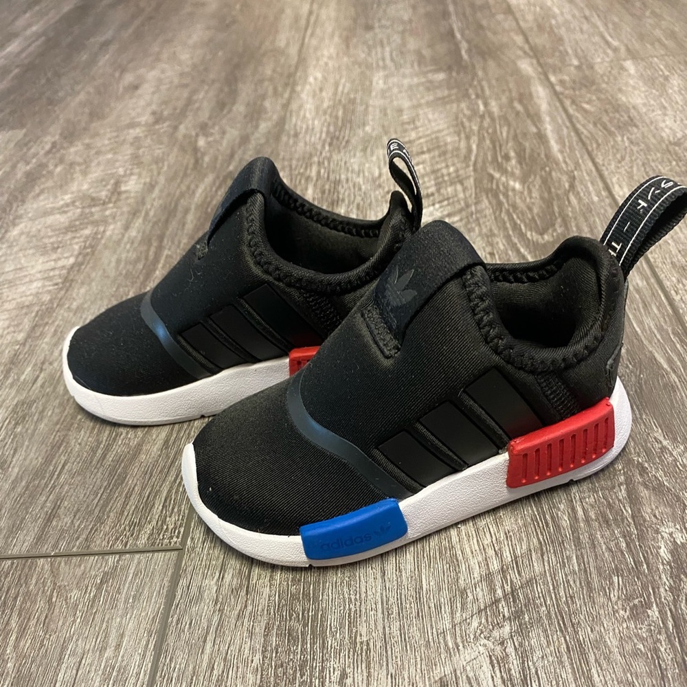 Adidas NMD R1 Toddler Sneakers - Black/Red/Blue - Size 5K
